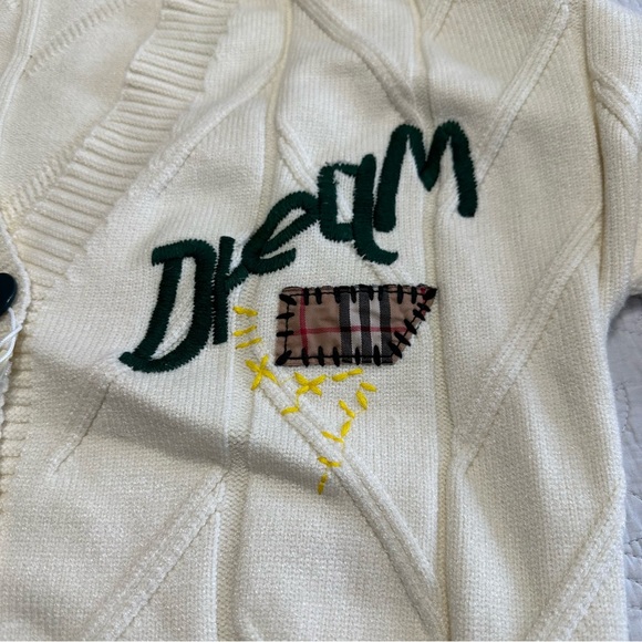 Ebossy NEW Women’s Embroidered Chunky Soft Sweater In White Sz.S Retro Chunky - Picture 5 of 10